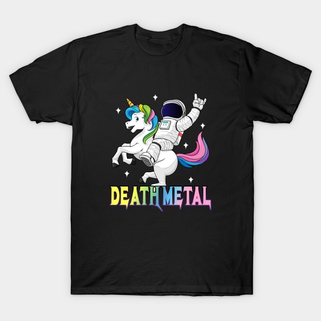 Astronaut unicorn Death Metal Shirt Metal Music Rock T-Shirt by ELFEINHALB